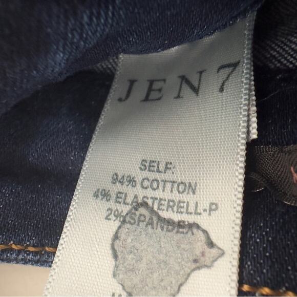 7 For All Mankind Jen7 Ankle Skinny Jeans raw hem dark Wash zip button pockets 4 - Picture 11 of 14